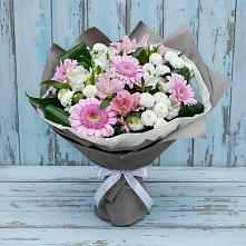 Букет цветов из:  Герберы, Альстромерии и Хризантемы #REPLACE_PRED# Среднем Ставропольского края