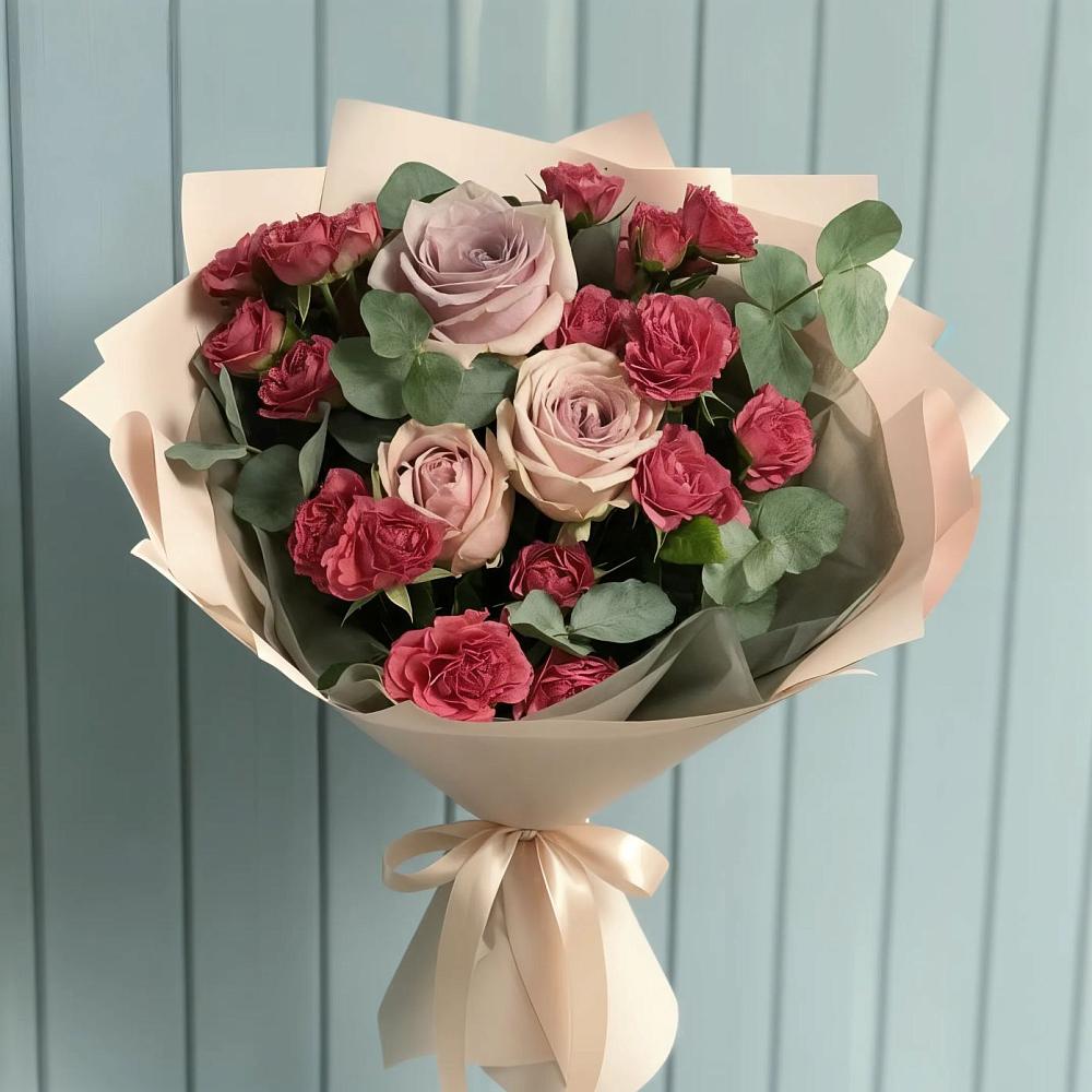 Букет цветов из: Гвоздики и Розы в Среднем Ставропольского края