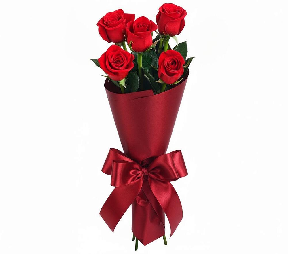 Букет 5 Красных роз Эдлесс Лав в Среднем Ставропольского края