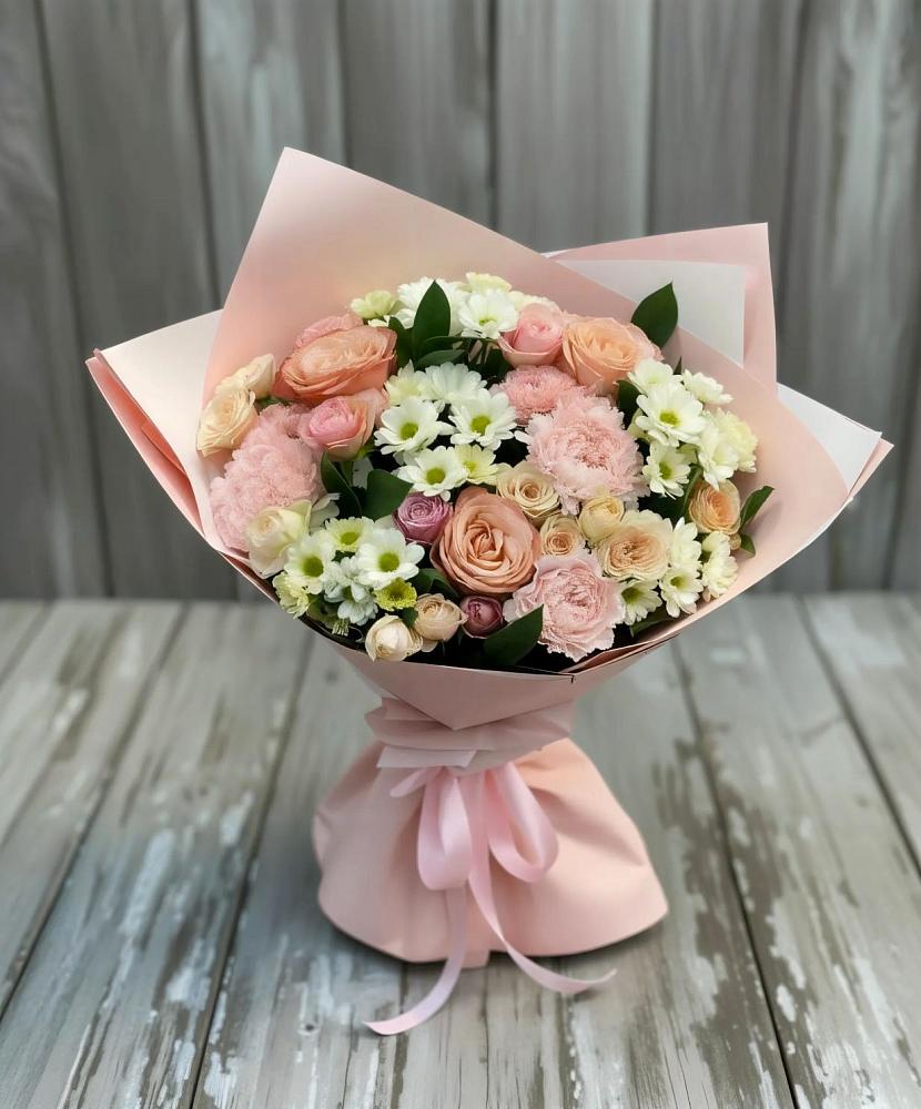 Букет цветов из: Гвоздики, Розы и Хризантемы в Среднем Ставропольского края