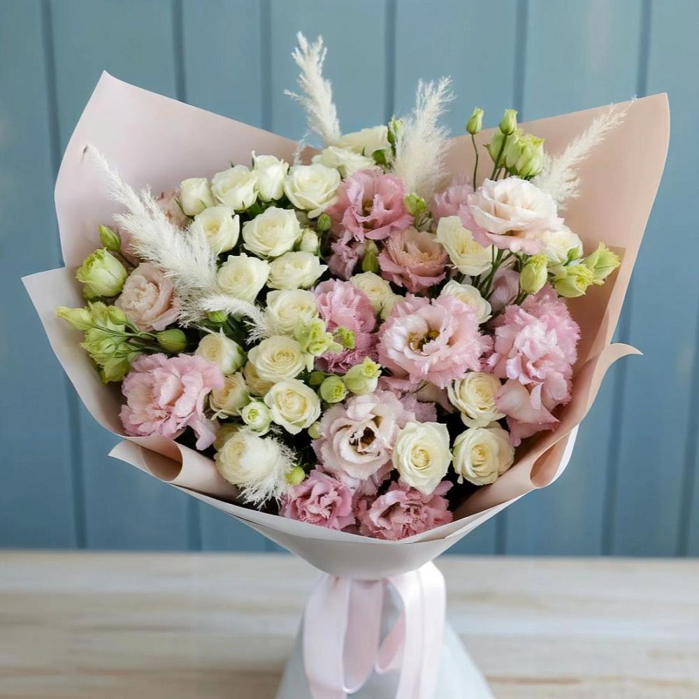 Букет цветов из: Альстромерии и Розы в Среднем Ставропольского края