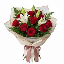 Букет цветов из:  Лилии и Розы #REPLACE_PRED# Среднем Ставропольского края