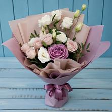 Букет цветов из:  Розы и Лизиантусы #REPLACE_PRED# Среднем Ставропольского края