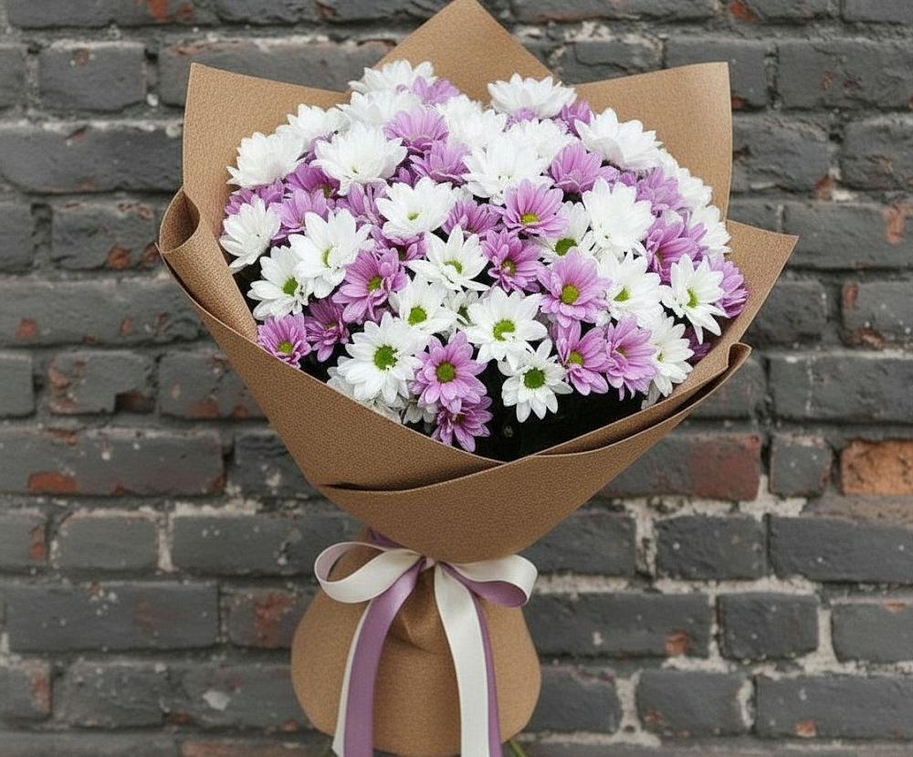 Букет цветов из: Хризантемы в Среднем Ставропольского края