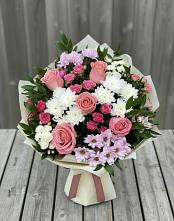 Букет цветов из:  Альстромерии, Гвоздики, Розы и Хризантемы #REPLACE_PRED# Среднем Ставропольского края
