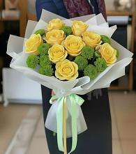 Букет цветов из:  Хризантемы и Розы в Среднем Ставропольского края