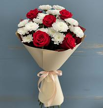 Букет цветов из:  Розы и Хризантемы в Среднем Ставропольского края