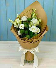 Букет цветов из:  Хризантемы и Лизиантусы #REPLACE_PRED# Среднем Ставропольского края