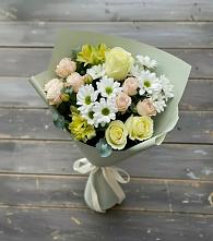 Букет цветов из:  Альстромерии, Розы и Хризантемы в Среднем Ставропольского края