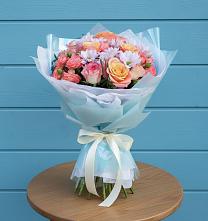 Букет цветов из:  Хризантемы и Розы в Среднем Ставропольского края