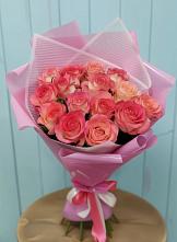 Букет 15 Розовых роз Равель в Среднем Ставропольского края